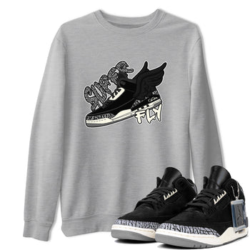 Air Jordan 3 Off Noir shirt to match jordans Super Fly sneaker tees AJ3 Off Noir SNRT Sneaker Release Tees Unisex Heather Grey 1 T-Shirt