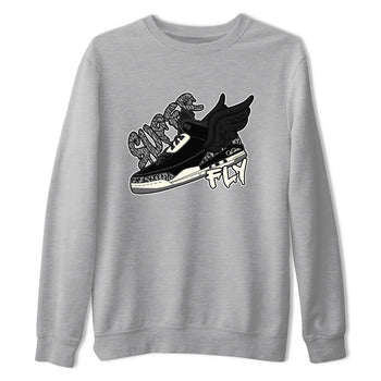 Air Jordan 3 Off Noir shirt to match jordans Super Fly sneaker tees AJ3 Off Noir SNRT Sneaker Release Tees Unisex Heather Grey 2 T-Shirt