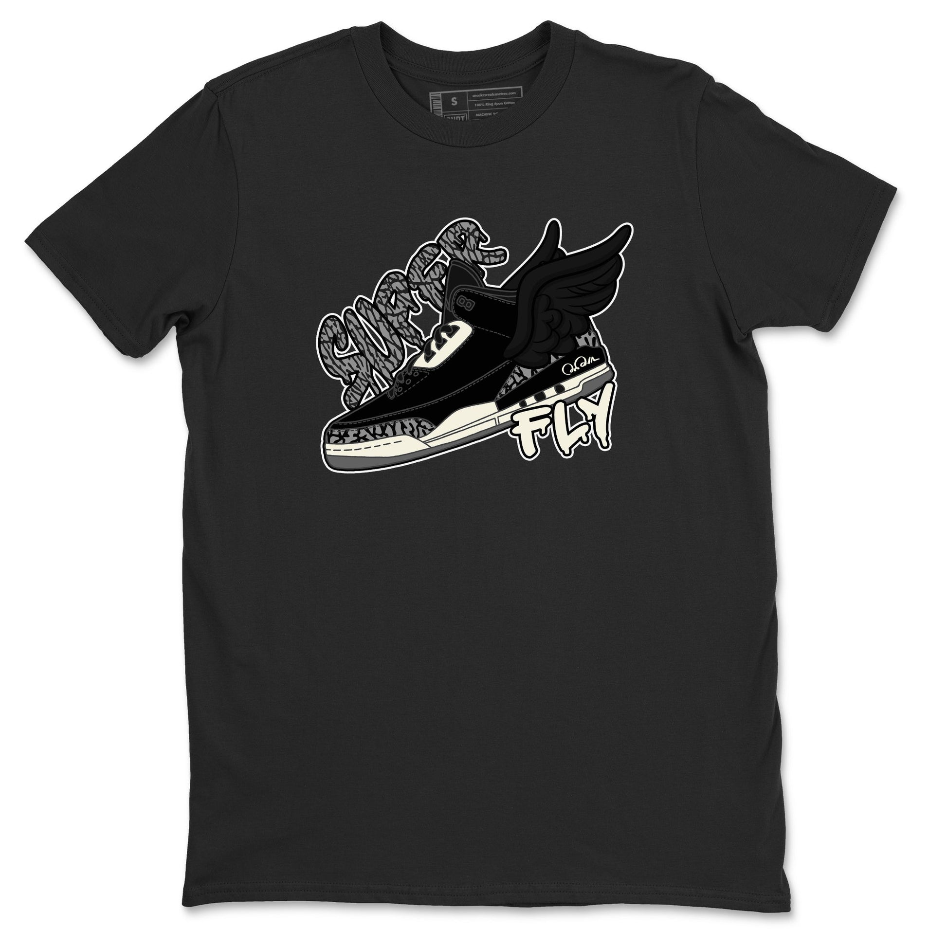Air Jordan 3 Off Noir shirt to match jordans Super Fly sneaker tees AJ3 Off Noir SNRT Sneaker Release Tees Unisex Black 2 T-Shirt