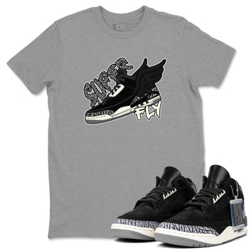 Air Jordan 3 Off Noir shirt to match jordans Super Fly sneaker tees AJ3 Off Noir SNRT Sneaker Release Tees Unisex Heather Grey 1 T-Shirt