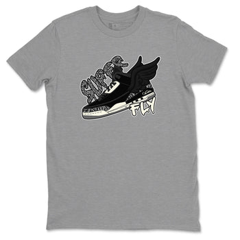 Air Jordan 3 Off Noir shirt to match jordans Super Fly sneaker tees AJ3 Off Noir SNRT Sneaker Release Tees Unisex Heather Grey 2 T-Shirt