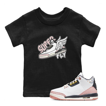 Air Jordan 3 GS Vintage Floral shirt to match jordans Super Fly sneaker tees Air Jordan 3 Vintage Floral SNRT sneaker release tees baby toddler Black 1 cotton Shirt