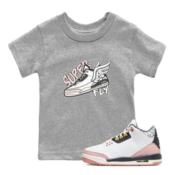 Air Jordan 3 GS Vintage Floral shirt to match jordans Super Fly sneaker tees Air Jordan 3 Vintage Floral SNRT sneaker release tees baby toddler Heather Grey 1 cotton Shirt