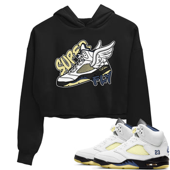 Air Jordan 5 A Ma Maniere x Photon Dust shirt to match jordans Super Fly sneaker tees Jordan 5 A Ma Maniere "Dawn" SNRT Sneaker Release Tees Black 1 Crop T-Shirt