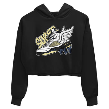 Air Jordan 5 A Ma Maniere x Photon Dust shirt to match jordans Super Fly sneaker tees Jordan 5 A Ma Maniere "Dawn" SNRT Sneaker Release Tees Black 2 Crop T-Shirt
