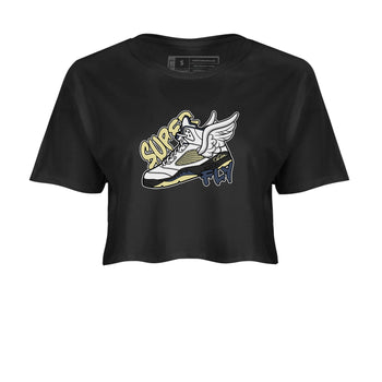 Air Jordan 5 A Ma Maniere x Photon Dust shirt to match jordans Super Fly sneaker tees Jordan 5 A Ma Maniere "Dawn" SNRT Sneaker Release Tees Black 2 Crop T-Shirt