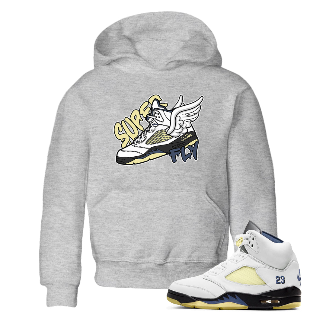 Air Jordan 5 A Ma Maniere x Photon Dust shirt to match jordans Super Fly sneaker tees Jordan 5 A Ma Maniere "Dawn" SNRT Sneaker Release Tees Baby Toddler Heather Grey 1 T-Shirt