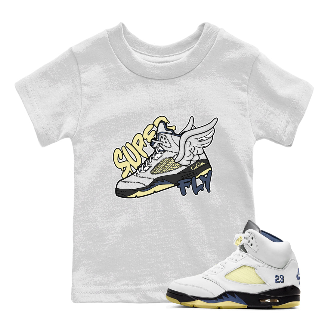Air Jordan 5 A Ma Maniere x Photon Dust shirt to match jordans Super Fly sneaker tees Jordan 5 A Ma Maniere "Dawn" SNRT Sneaker Release Tees Baby Toddler White 1 T-Shirt
