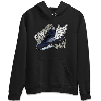 Air Jordan 5 Georgetown Sneaker Match Tees Super Fly Sneaker Tees AJ5 Georgetown Sneaker Release Tees Unisex Shirts Black 2