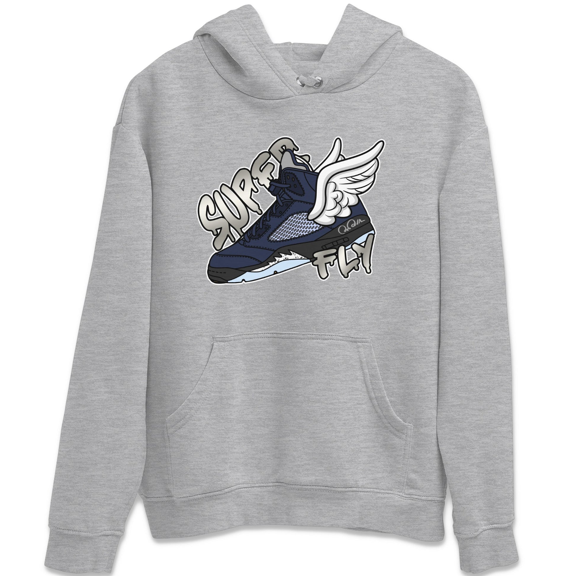 Air Jordan 5 Georgetown Sneaker Match Tees Super Fly Sneaker Tees AJ5 Georgetown Sneaker Release Tees Unisex Shirts Heather Grey 2