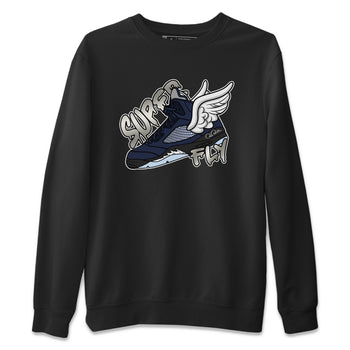 Air Jordan 5 Georgetown Sneaker Match Tees Super Fly Sneaker Tees AJ5 Georgetown Sneaker Release Tees Unisex Shirts Black 2
