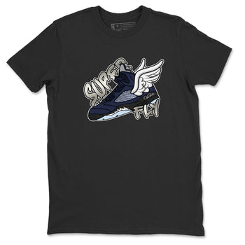 Air Jordan 5 Georgetown Sneaker Match Tees Super Fly Sneaker Tees AJ5 Georgetown Sneaker Release Tees Unisex Shirts Black 2
