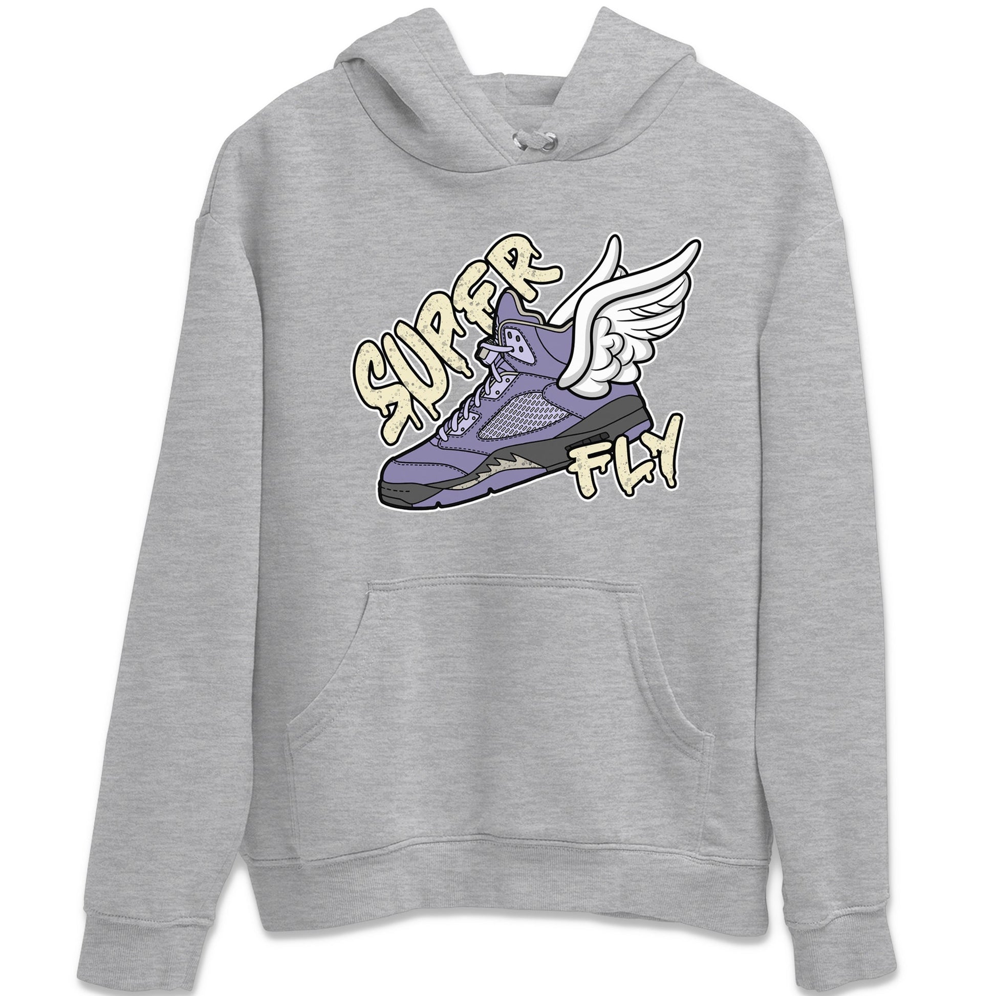 Air Jordan 5 Indigo Haze Sneaker Match Tees Super Fly Sneaker Tees AJ5 Indigo Haze Sneaker Release Tees Unisex Shirts Heather Grey 2