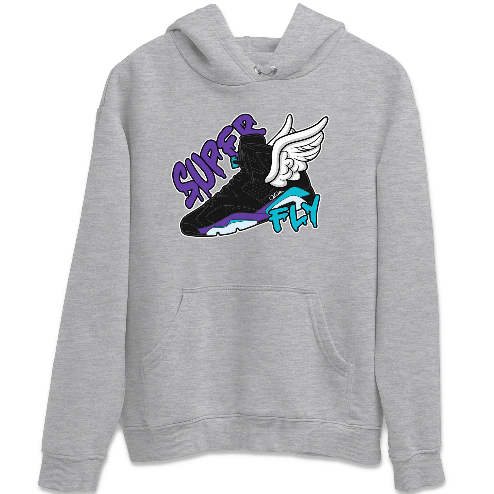 Air Jordan 6 Aqua Sneaker Match Tees Super Fly Sneaker Tees AJ6 Aqua Sneaker Release Tees Unisex Shirts Heather Grey 2