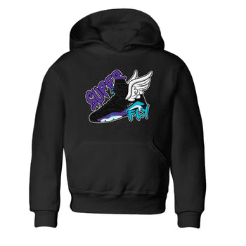 Air Jordan 6 Aqua Sneaker Match Tees Super Fly Sneaker Tees AJ6 Aqua Sneaker Release Tees Kids Shirts Black 2