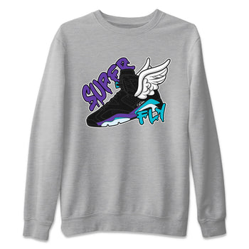 Air Jordan 6 Aqua Sneaker Match Tees Super Fly Sneaker Tees AJ6 Aqua Sneaker Release Tees Unisex Shirts Heather Grey 2