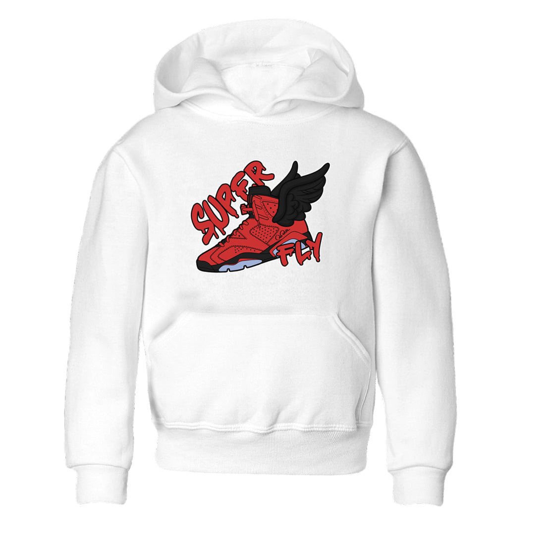 Air Jordan 6 Toro Bravo Sneaker Match Tees Super Fly Sneaker Tees AJ6 Toro Bravo Sneaker Release Tees Kids Shirts White 2