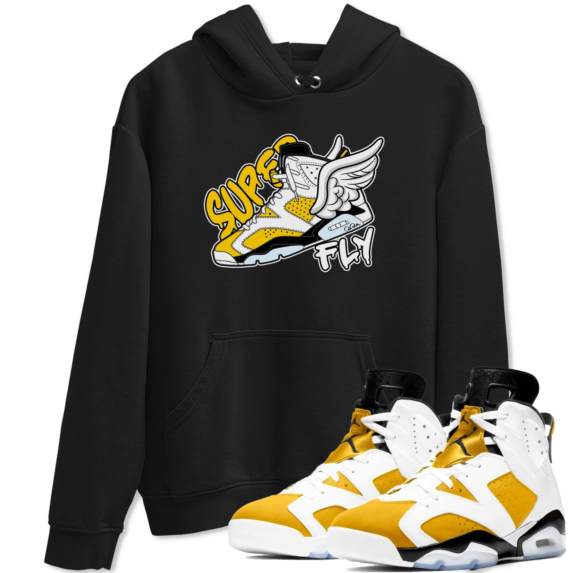 Air Jordan 6 Yellow Ochre shirt to match jordans Super Fly sneaker tees AJ6 Yellow Ochre SNRT Sneaker Release Tees Unisex Black 1 T-Shirt