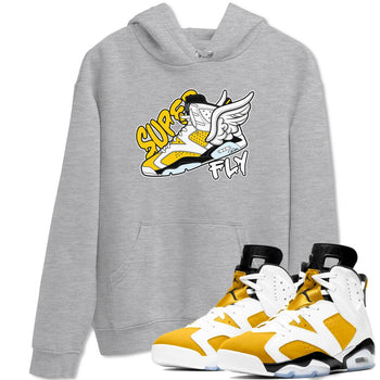 Air Jordan 6 Yellow Ochre shirt to match jordans Super Fly sneaker tees AJ6 Yellow Ochre SNRT Sneaker Release Tees Unisex Heather Grey 1 T-Shirt