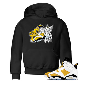 Air Jordan 6 Yellow Ochre shirt to match jordans Super Fly sneaker tees AJ6 Yellow Ochre SNRT Sneaker Release Tees Baby Toddler Black 1 T-Shirt