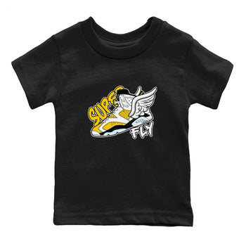 Air Jordan 6 Yellow Ochre shirt to match jordans Super Fly sneaker tees AJ6 Yellow Ochre SNRT Sneaker Release Tees Baby Toddler Black 2 T-Shirt