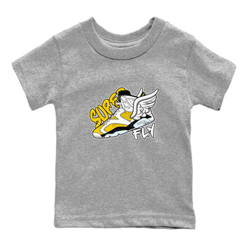 Air Jordan 6 Yellow Ochre shirt to match jordans Super Fly sneaker tees AJ6 Yellow Ochre SNRT Sneaker Release Tees Baby Toddler Heather Grey 2 T-Shirt