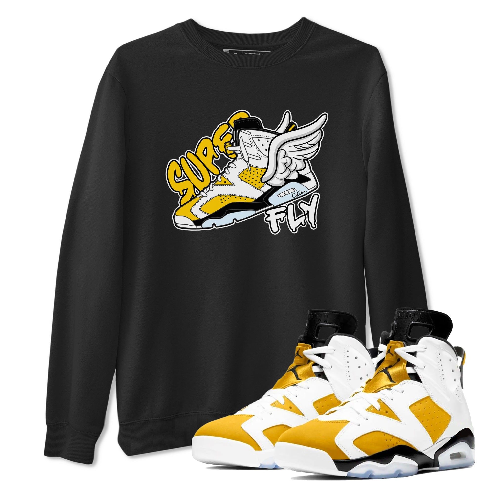 Air Jordan 6 Yellow Ochre shirt to match jordans Super Fly sneaker tees AJ6 Yellow Ochre SNRT Sneaker Release Tees Unisex Black 1 T-Shirt