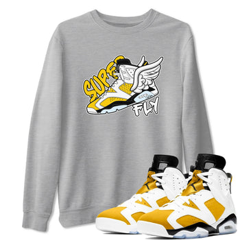 Air Jordan 6 Yellow Ochre shirt to match jordans Super Fly sneaker tees AJ6 Yellow Ochre SNRT Sneaker Release Tees Unisex Heather Grey 1 T-Shirt