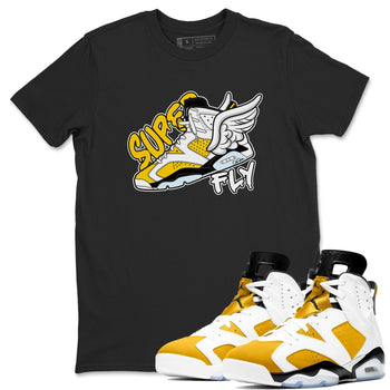 Air Jordan 6 Yellow Ochre shirt to match jordans Super Fly sneaker tees AJ6 Yellow Ochre SNRT Sneaker Release Tees Unisex Black 1 T-Shirt
