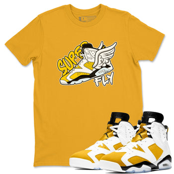 Air Jordan 6 Yellow Ochre shirt to match jordans Super Fly sneaker tees AJ6 Yellow Ochre SNRT Sneaker Release Tees Unisex Gold 1 T-Shirt