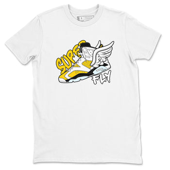 Air Jordan 6 Yellow Ochre shirt to match jordans Super Fly sneaker tees AJ6 Yellow Ochre SNRT Sneaker Release Tees Unisex White 2 T-Shirt