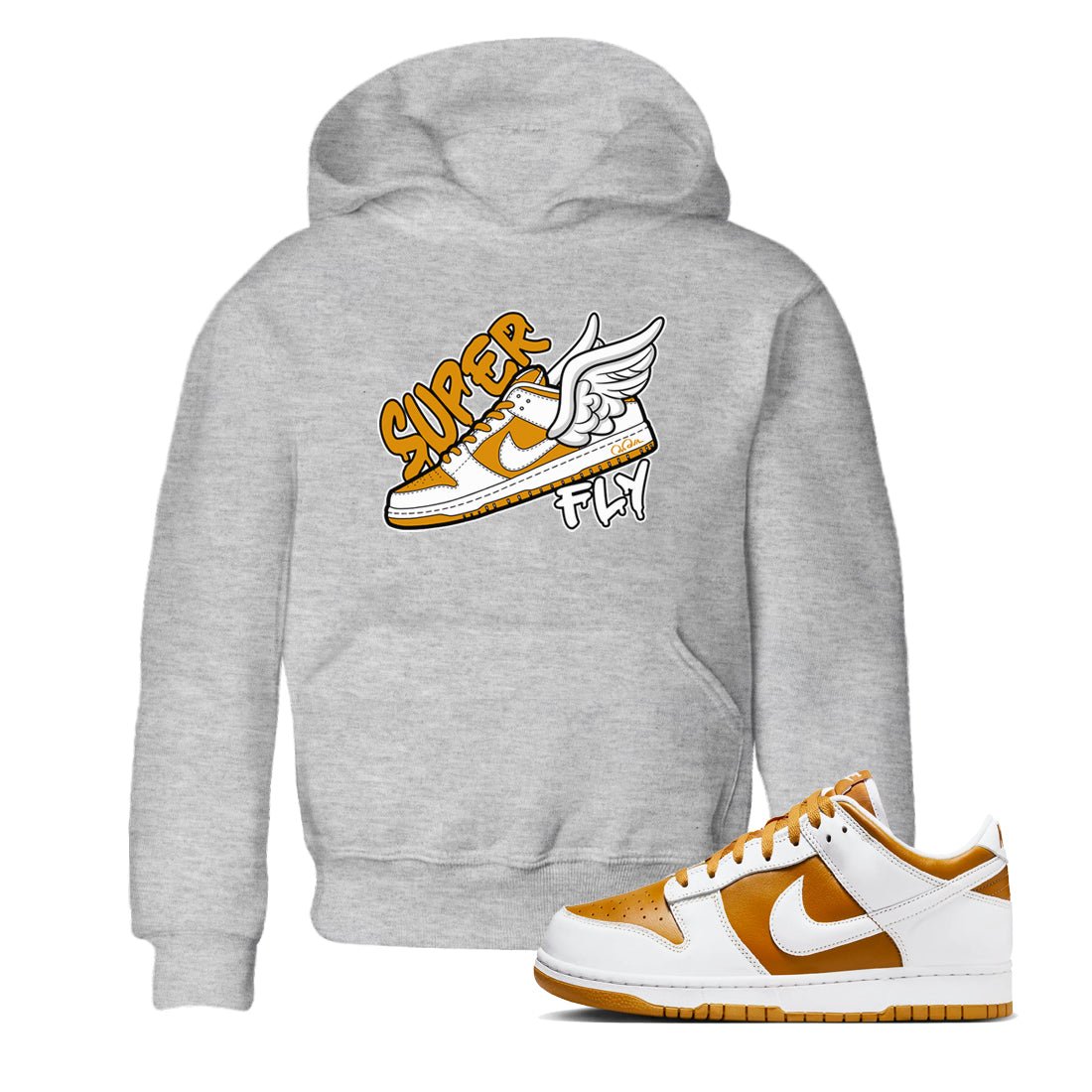 Dunk Dark Curry shirt to match jordans Super Fly sneaker tees AJ1 Low Dark Curry SNRT sneaker release tees baby toddler Heather Grey 1 cotton Shirt