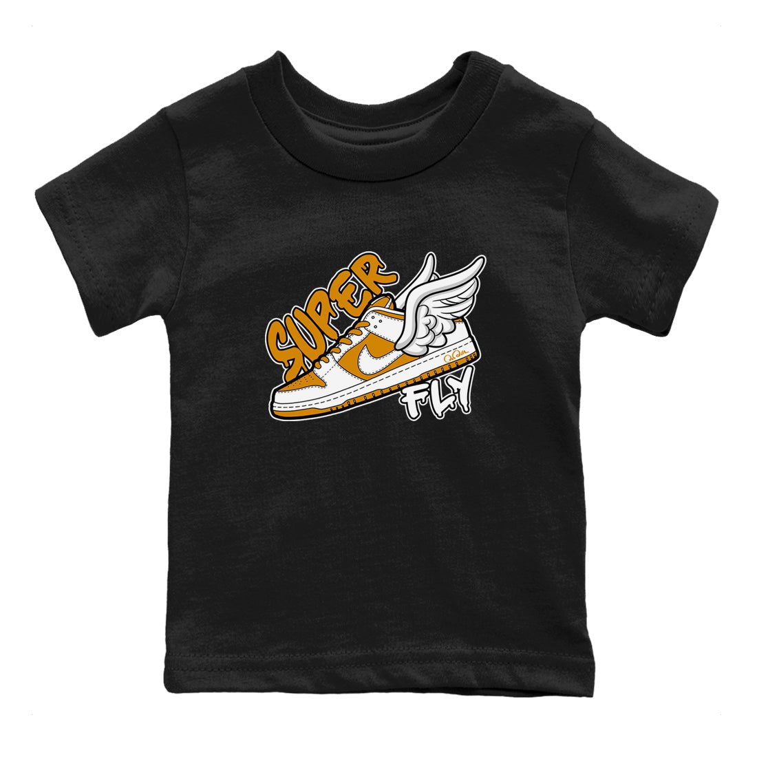 Dunk Dark Curry shirt to match jordans Super Fly sneaker tees AJ1 Low Dark Curry SNRT sneaker release tees baby toddler Black 2 cotton Shirt