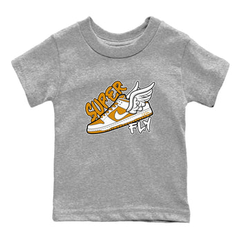 Dunk Dark Curry shirt to match jordans Super Fly sneaker tees AJ1 Low Dark Curry SNRT sneaker release tees baby toddler Heather Grey 2 cotton Shirt
