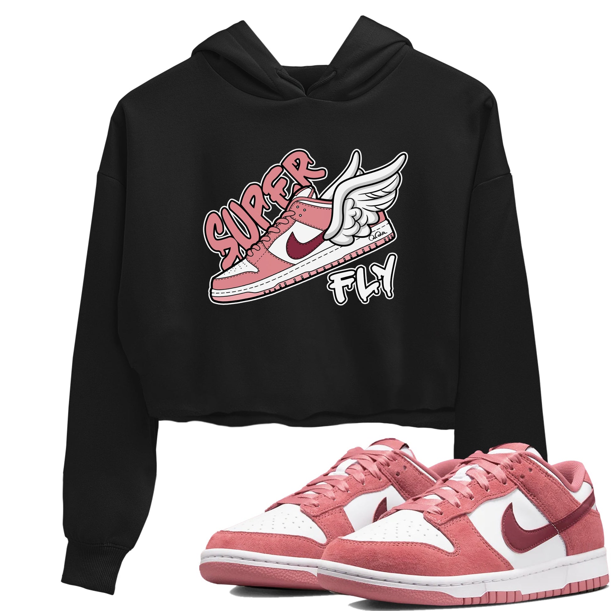 Dunk Valentines Day 2024 shirt to match jordans Super Fly sneaker tees Dunk Happy Valentines Day 2024 SNRT Sneaker Release Tees Black 1 Crop T-Shirt