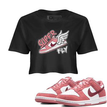 Dunk Valentines Day 2024 shirt to match jordans Super Fly sneaker tees Dunk Happy Valentines Day 2024 SNRT Sneaker Release Tees Black 1 Crop T-Shirt
