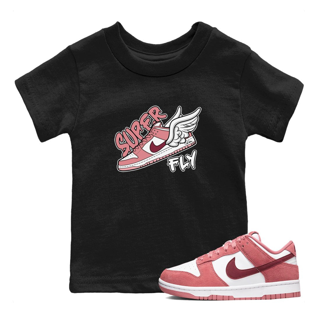 Dunk Valentines Day 2024 shirt to match jordans Super Fly sneaker tees Dunk Happy Valentines Day 2024 SNRT Sneaker Release Tees Baby Toddler Black 1 T-Shirt