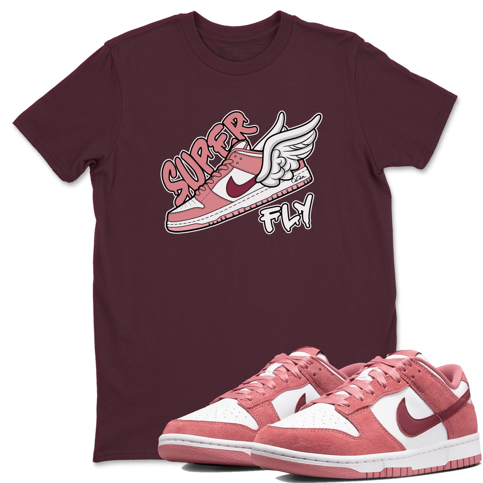 Dunk Valentines Day 2024 shirt to match jordans Super Fly sneaker tees Dunk Happy Valentines Day 2024 SNRT Sneaker Release Tees Unisex Maroon 1 T-Shirt