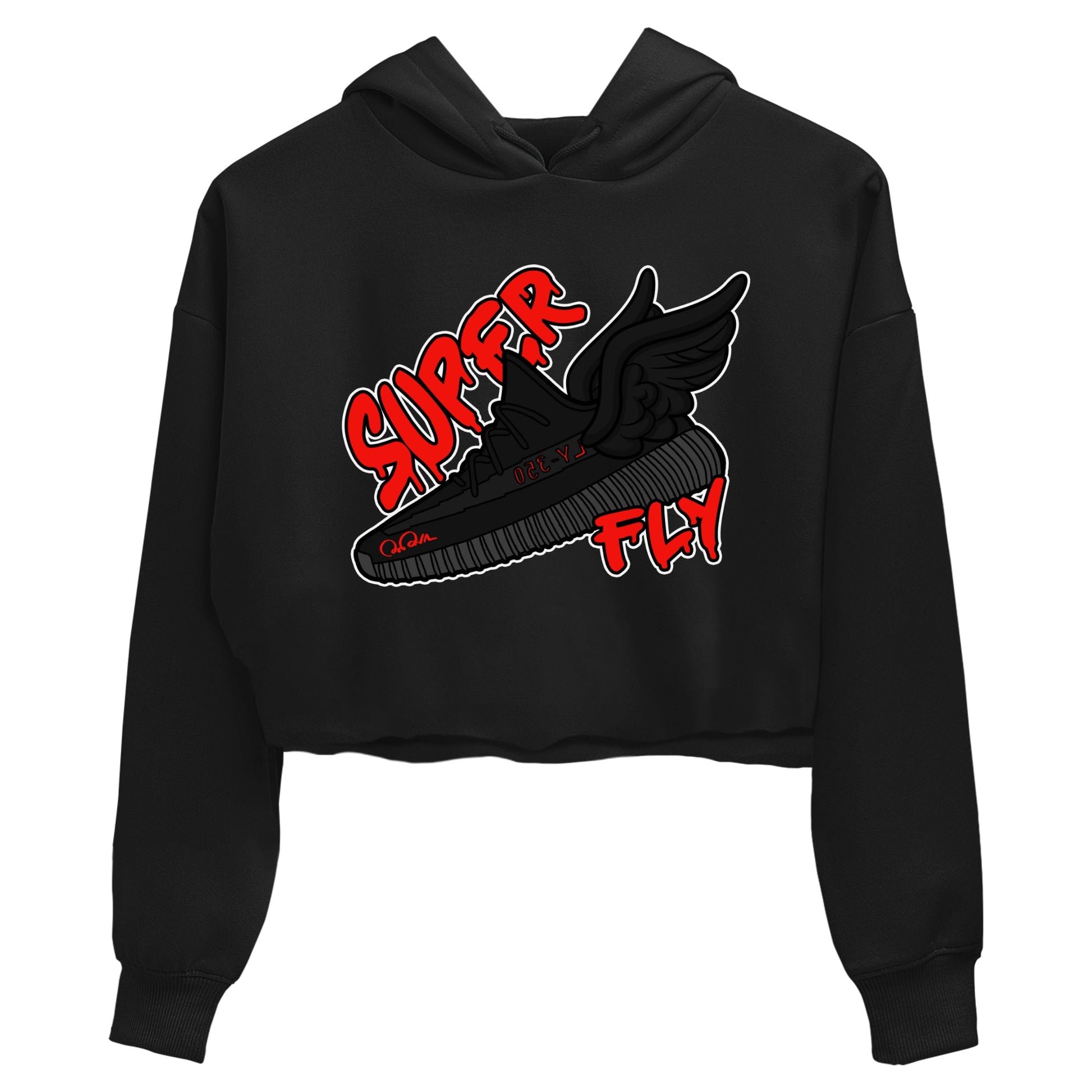 Yeezy 350 Bred shirt to match jordans Super Fly sneaker tees Adidas Yeezy Boost V2 350 Bred SNRT Sneaker Release Tees Black 2 Crop T-Shirt