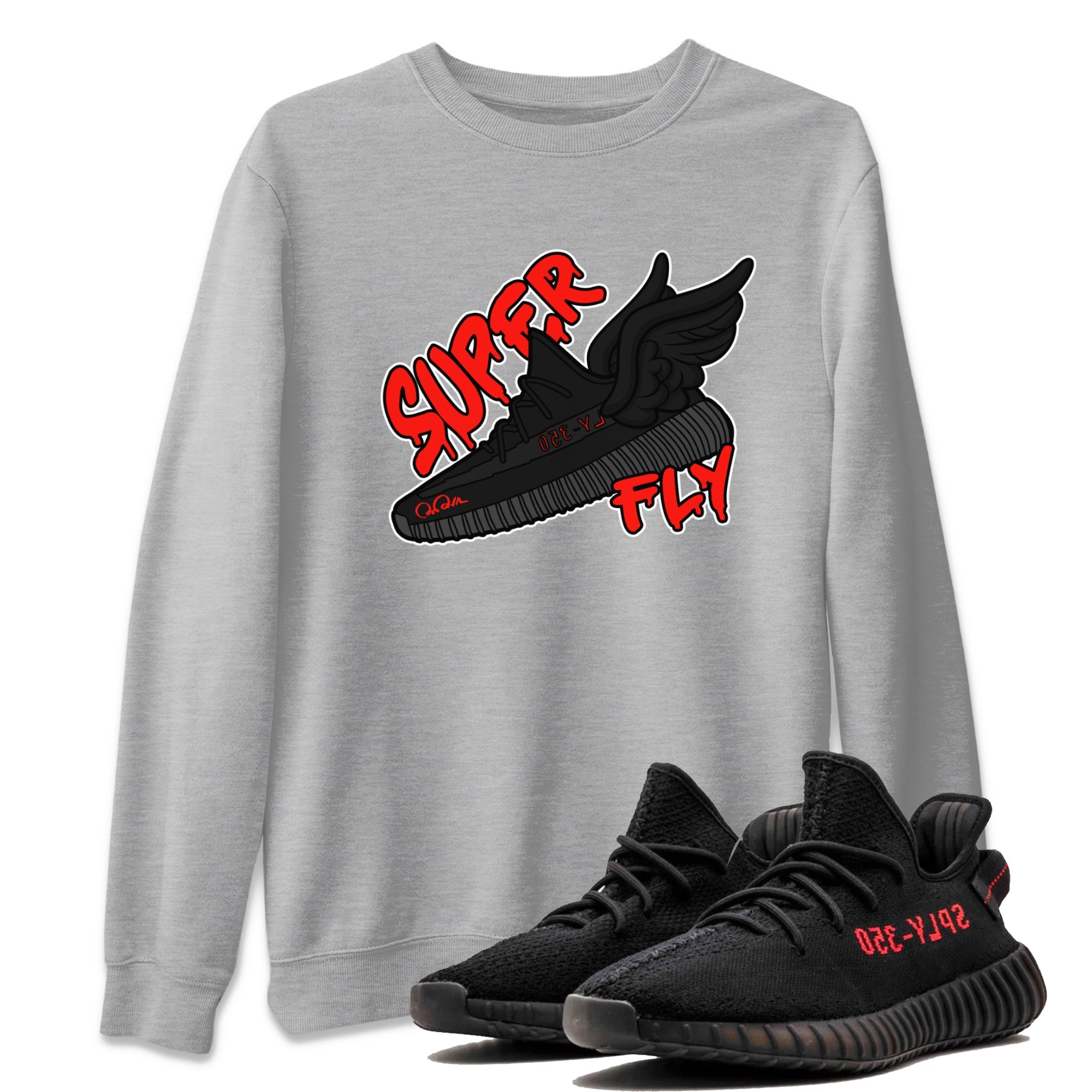 Yeezy 350 Bred shirt to match jordans Super Fly sneaker tees Adidas Yeezy Boost V2 350 Bred SNRT Sneaker Release Tees Unisex Heather Grey 1 T-Shirt