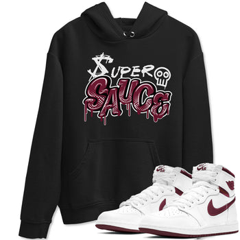 1s Metallic Burgundy shirt to match jordans Super Sauce sneaker tees Air Jordan 1 Metallic Burgundy SNRT Sneaker Release Tees unisex cotton Black 1 crew neck shirt
