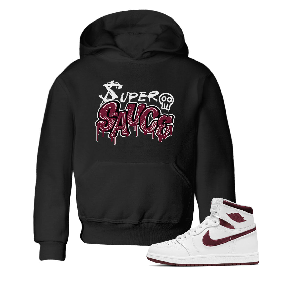 1s Metallic Burgundy shirt to match jordans Super Sauce sneaker tees Air Jordan 1 Metallic Burgundy SNRT sneaker release tees baby toddler Black 1 cotton Shirt