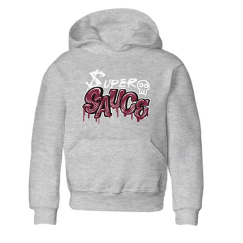 1s Metallic Burgundy shirt to match jordans Super Sauce sneaker tees Air Jordan 1 Metallic Burgundy SNRT sneaker release tees baby toddler Heather Grey 2 cotton Shirt