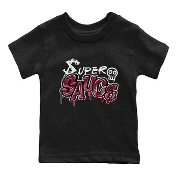 1s Metallic Burgundy shirt to match jordans Super Sauce sneaker tees Air Jordan 1 Metallic Burgundy SNRT sneaker release tees baby toddler Black 2 cotton Shirt