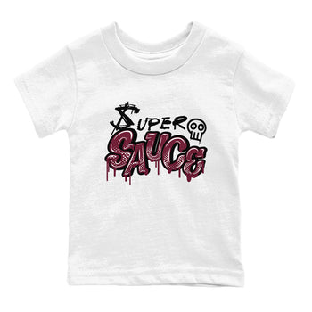 1s Metallic Burgundy shirt to match jordans Super Sauce sneaker tees Air Jordan 1 Metallic Burgundy SNRT sneaker release tees baby toddler White 2 cotton Shirt
