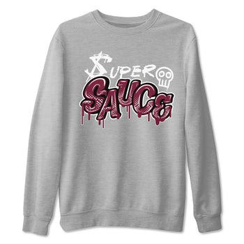 1s Metallic Burgundy shirt to match jordans Super Sauce sneaker tees Air Jordan 1 Metallic Burgundy SNRT Sneaker Release Tees unisex cotton Heather Grey 2 crew neck shirt