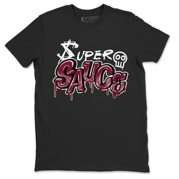 1s Metallic Burgundy shirt to match jordans Super Sauce sneaker tees Air Jordan 1 Metallic Burgundy SNRT Sneaker Release Tees unisex cotton Black 2 crew neck shirt