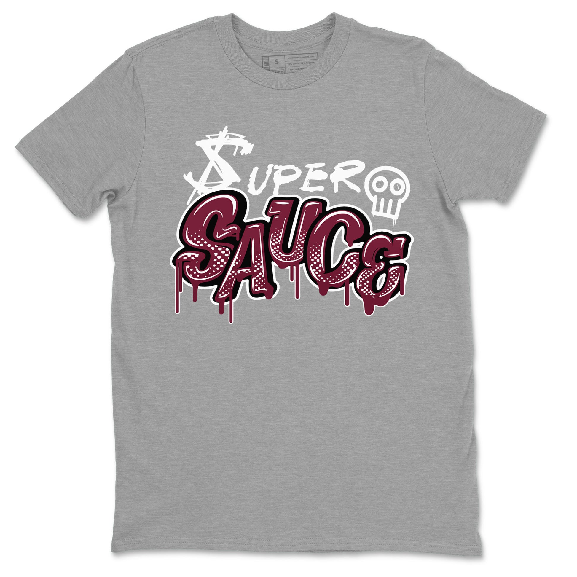 1s Metallic Burgundy shirt to match jordans Super Sauce sneaker tees Air Jordan 1 Metallic Burgundy SNRT Sneaker Release Tees unisex cotton Heather Grey 2 crew neck shirt