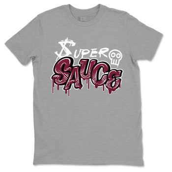 1s Metallic Burgundy shirt to match jordans Super Sauce sneaker tees Air Jordan 1 Metallic Burgundy SNRT Sneaker Release Tees unisex cotton Heather Grey 2 crew neck shirt