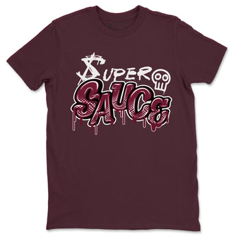 1s Metallic Burgundy shirt to match jordans Super Sauce sneaker tees Air Jordan 1 Metallic Burgundy SNRT Sneaker Release Tees unisex cotton Maroon 2 crew neck shirt
